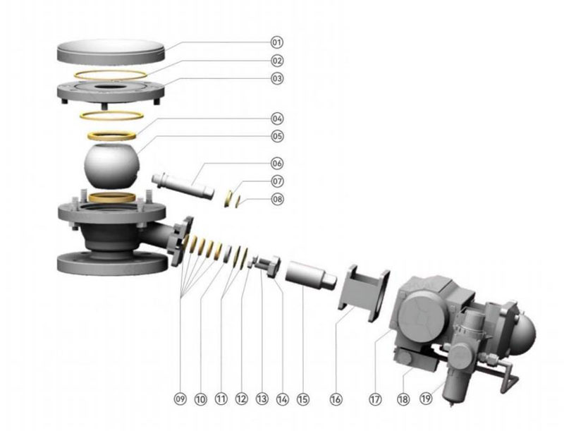 加長(zhǎng)傾斜桿釜底球閥